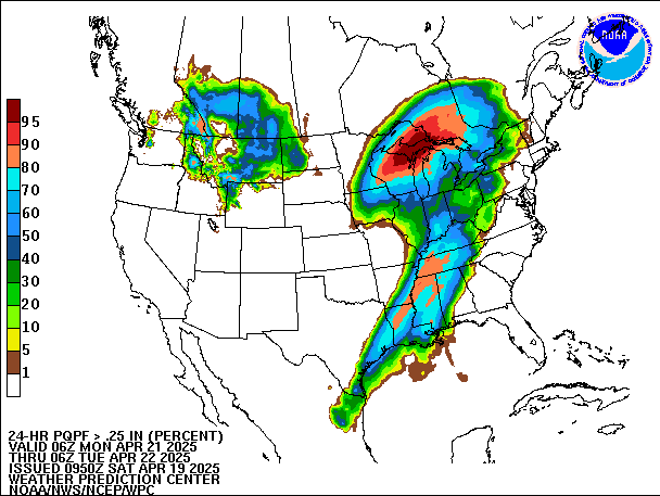 24-Hour PQPF valid 06Z April 22, 2025