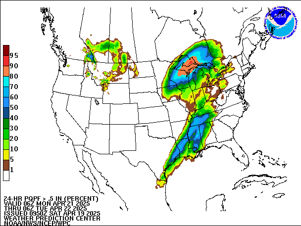 24-Hour PQPF valid 06Z April 22, 2025