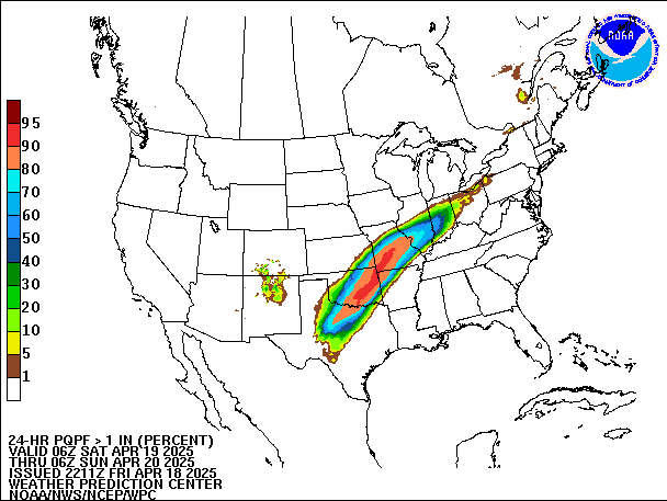 24-Hour PQPF valid 06Z April 20, 2025