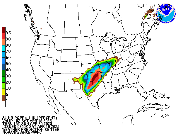 24-Hour PQPF valid 18Z April 20, 2025