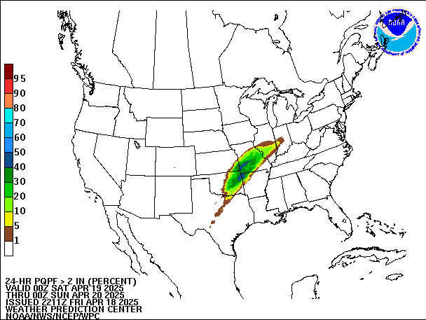 24-Hour PQPF valid 00Z April 20, 2025