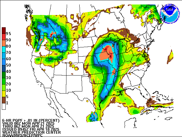 6-Hour PQPF valid 06Z April 21, 2025